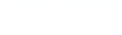 # 국가 정책 핵심 육성 분야  # 자체 하이테크(반도체) Lab실 운영